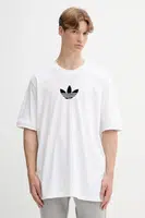 Bavlněné tričko adidas Originals Oversize Tee pánské, bílá barva, JX1515