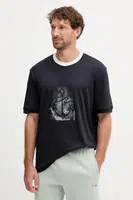 Bavlněné tričko Armani Exchange pánské, černá barva, s potiskem, XM001075 AF12308