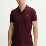 Bavlněné polo tričko Trussardi pánské, vínová barva, G5018000026N