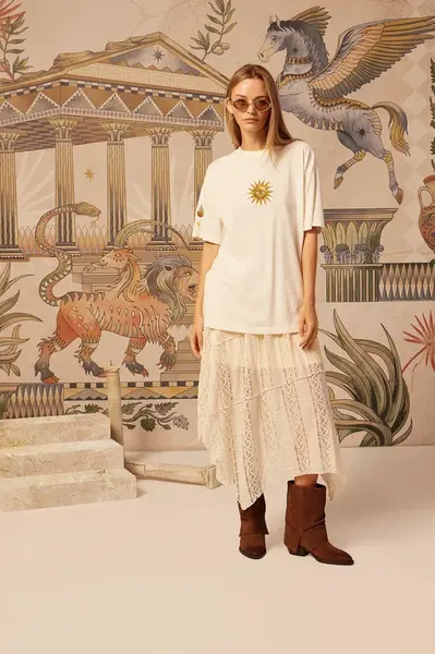 Bavlněné tričko Medicine dámské, béžová barva