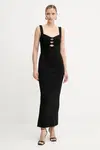 Šaty Herve Leger Alessia černá barva, midi, přiléhavé, CBW8524694