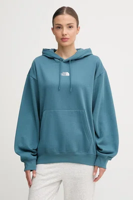 Mikina The North Face Essential dámská, zelená barva, s kapucí, hladká, NF0A89ENBQ51