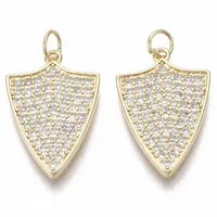 Brass Micro Pave Cubic Zirconia Pendants