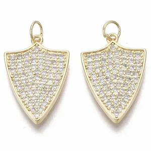 Brass Micro Pave Cubic Zirconia Pendants