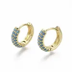 Brass Micro Pave Cubic Zirconia Huggie Hoop Earrings