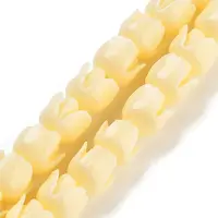 Synthetic Coral Flower Rose Beads Strands