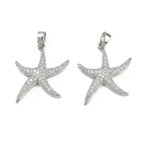 Brass Micro Pave Cubic Zirconia Pendants