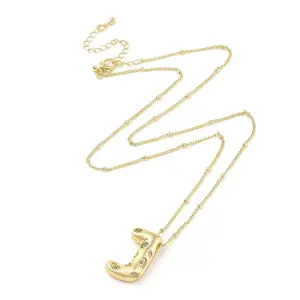 Brass Micro Pave Clear Cubic Zirconia Pendant Necklaces