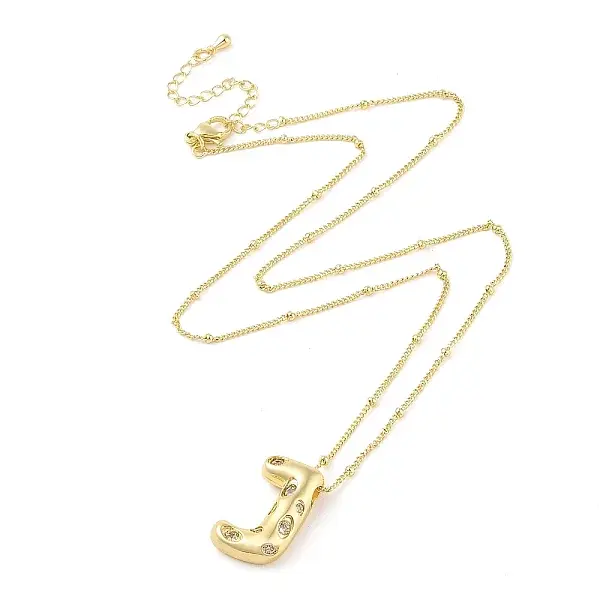 Brass Micro Pave Clear Cubic Zirconia Pendant Necklaces