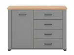 Kombinovaná komoda lotta - šedá/dub artisan
