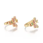 Golden Plated Brass Micro Pave Cubic Zirconia Cuff Earrings