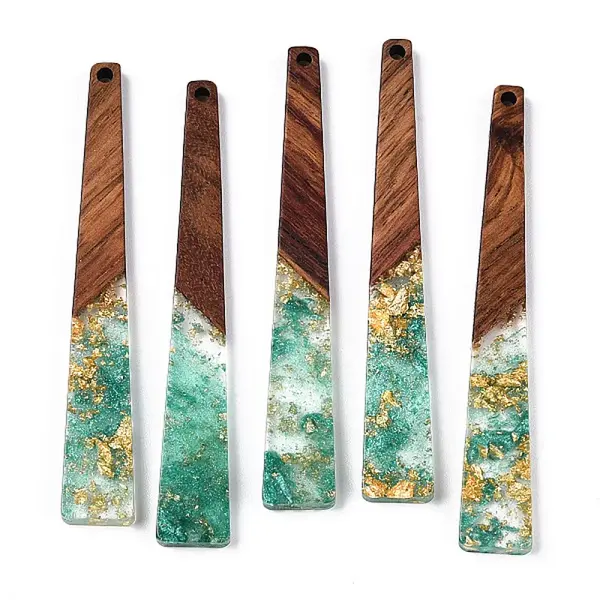 Transparent Resin & Walnut Wood Big Pendants
