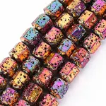 Electroplated Natural Lava Rock Beads Strands