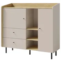 Kombinovaná komoda rudy - béžová/dub olejovaný