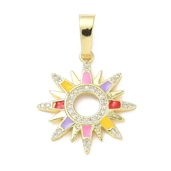 Brass Micro Pave Cubic Zirconia Pendants