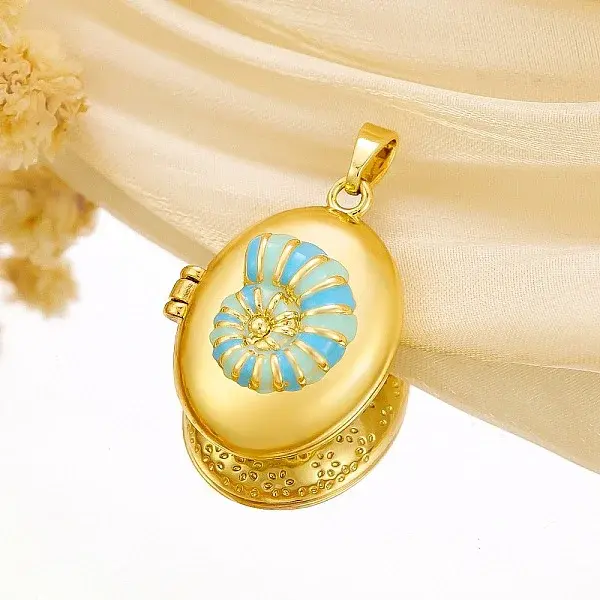 Brass Enamel Locket Pendants