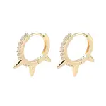 Brass Micro Pave Cubic Zirconia Hoop Earrings