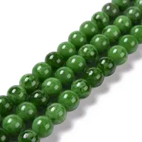 Synthetic Green Strawberry Quartz (Glass) Beads Strands