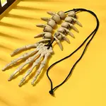 Halloween Resin Skeleton Hand Pendant Polyester Cord Necklaces