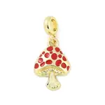 Brass Red Enamel Vegetable European Dangle Charms