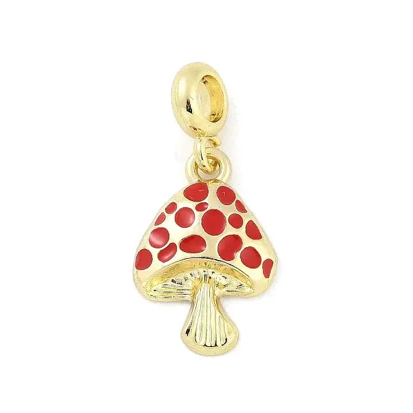 Brass Red Enamel Vegetable European Dangle Charms