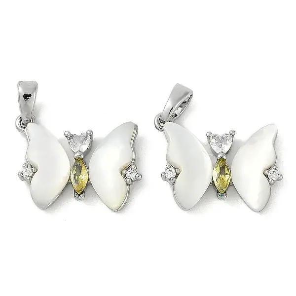 Natural White Shell Butterfly Pendants