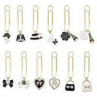 24Pcs 12 Style Iron Oval Long Paper Clips