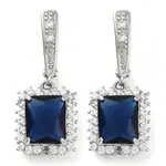 Brass Pave Cubic Zirconia Rectangle Hoop Earrings for Women