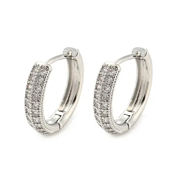 Brass with Cubic Zirconia Hoop Earrings