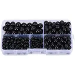 316 Pcs Synthetic Black Stone Round Beads Sets