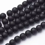 Synthetic Black Stone Beads Strands