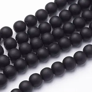 Synthetic Black Stone Beads Strands