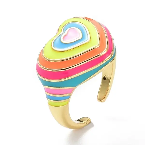 Brass Enamel Cuff Rings