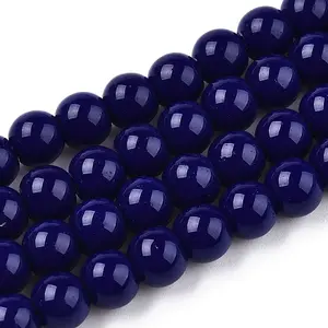 Opaque Solid Color Glass Beads Strands