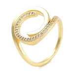 Rack Plating Brass Micro Pave Cubic Zirconia Open Cuff Rings for Women