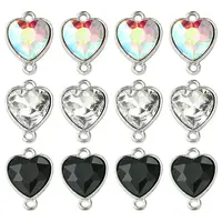 18Pcs 3 Colors Alloy Glass Links/Connectors