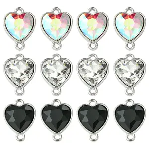 18Pcs 3 Colors Alloy Glass Links/Connectors