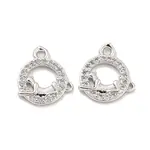 Brass Micro Pave Clear Cubic Zirconia Charms