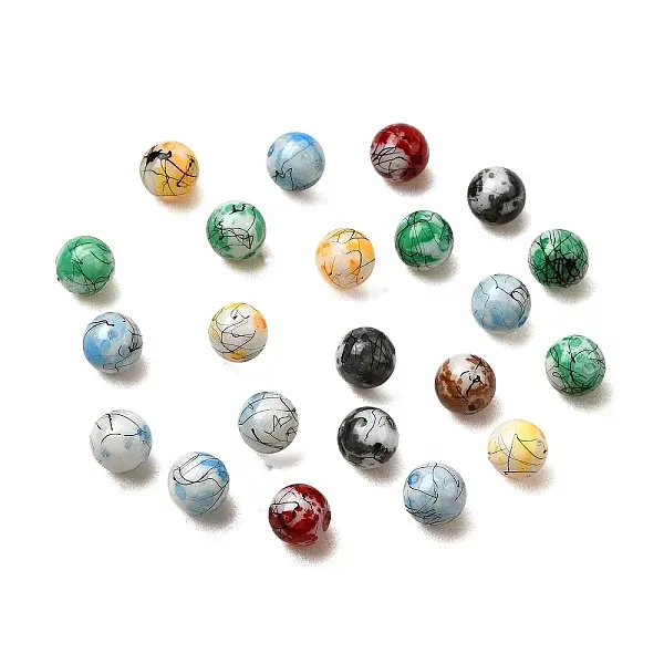 Opaque Spray Painted Glass Beads