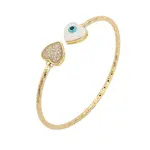 Brass Micro Pave Clear Cubic Zirconia Cuff Bangles for Women