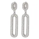 Brass Micro Pave Cubic Zirconia Dangle Stud Earrings