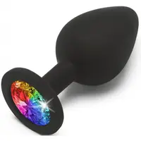 Toyjoy Rainbow Booty Jewel análny kolík black 8 cm