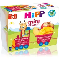 Hipp BIO jablká s broskyňami ovocný príkrm 4x100 g