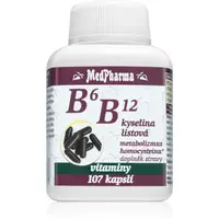 MedPharma B6, B12 + kyselina listová kapsle pro podporu energetického metabolismu 107 cps