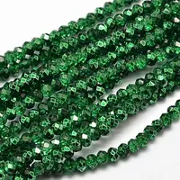 Faceted Rondelle Transparent Painted Glass Beads Strands