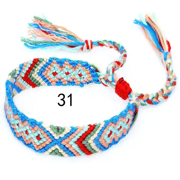 Cotton Braided Rhombus Pattern Cord Bracelet