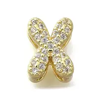 Brass Micro Pave Cubic Zirconia Letter Multi-Strand Links