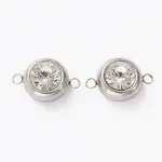 Stainless Steel Color Plated 304 Stainless Steel Pave Cubic Zirconia Links Connectors