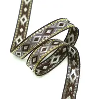 Ethnic Style Polyester Embroidery Rhombus Ribbons