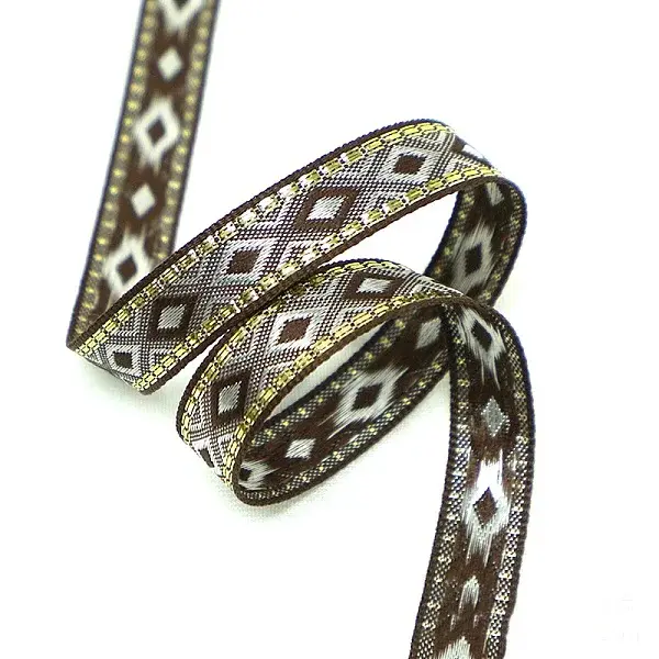 Ethnic Style Polyester Embroidery Rhombus Ribbons